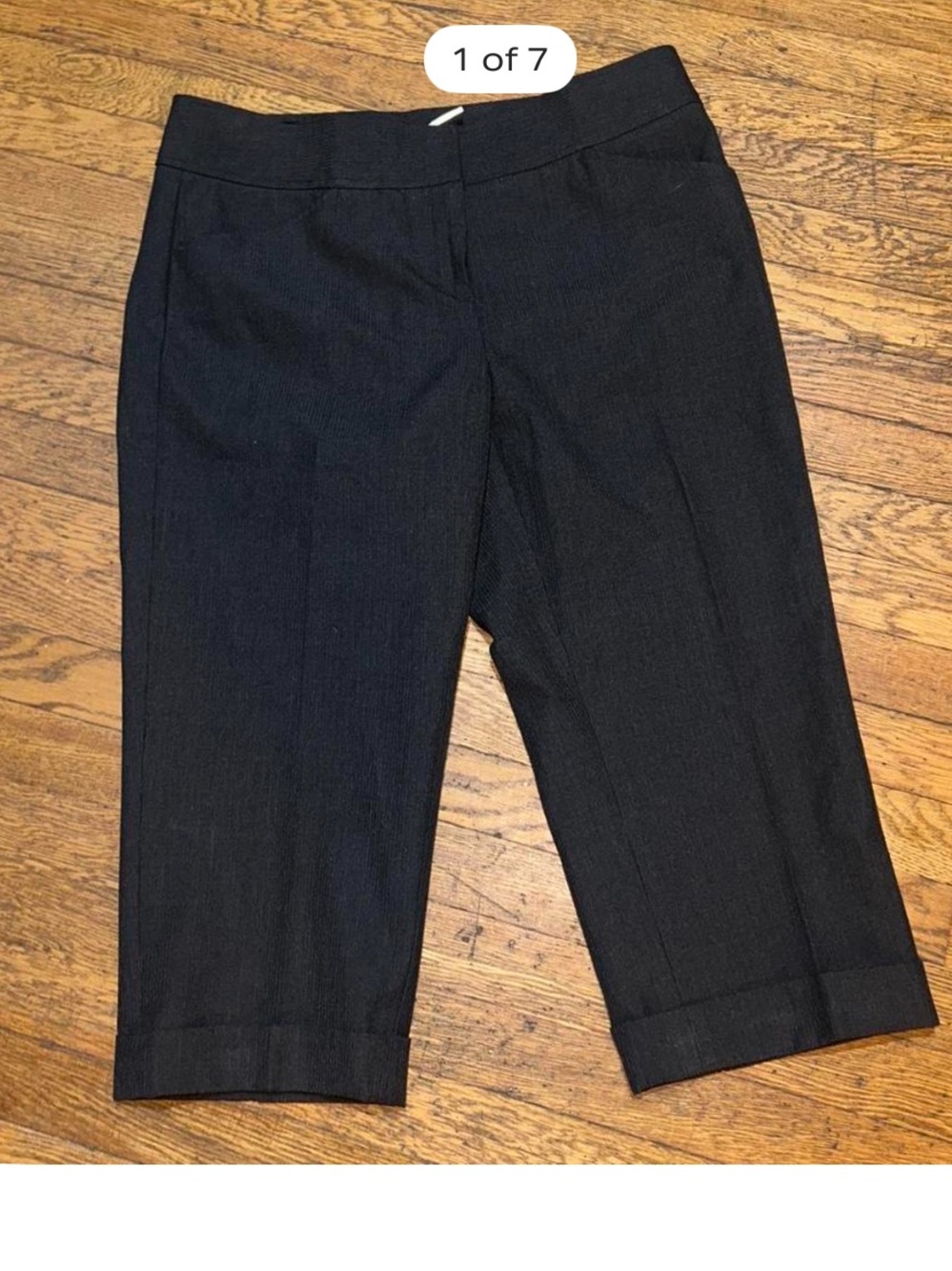 Max Studio Charcoal Cropped Wide-Leg Pants